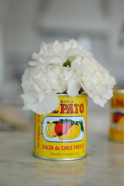 زفاف - Fiesta Decorations El Pato Mexican tin cans Set of 6 SMALL  ~ unique idea for Bridal Shower Wedding Engagement Birthday Retirement Baby BBQ