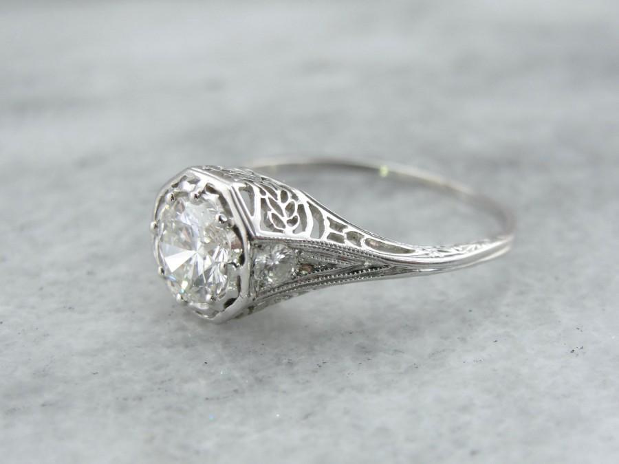 زفاف - Gorgeous Platinum and Diamond Edwardian Era Engagement Ring N4EDRP-P