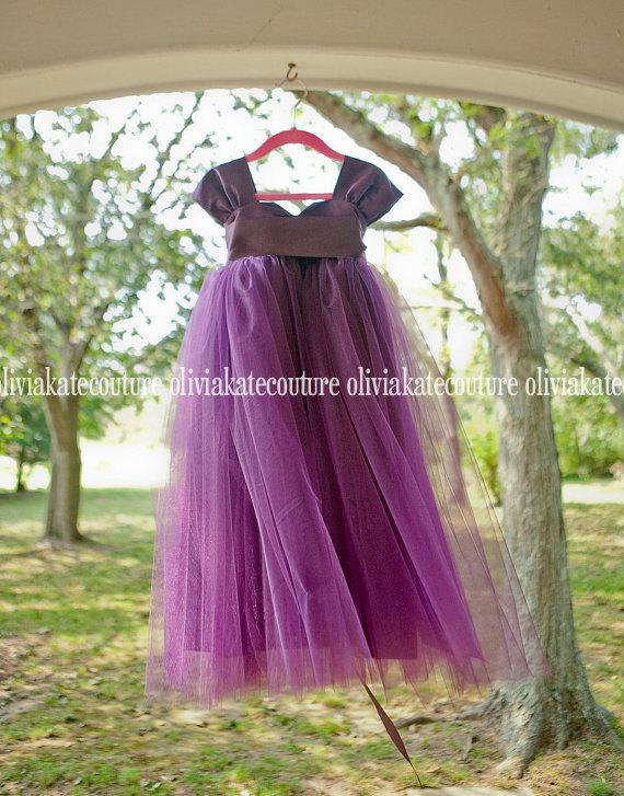 Hochzeit - Purple Flower Girl Dress