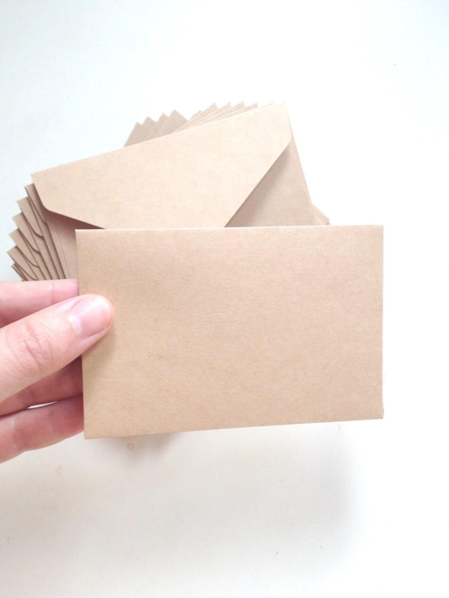 Mariage - 10 Envelopes - Blank Envelope- Brown Envelopes - Small Plain Envelopes - Kraft Envelopes- Ready to ship - Invitation Card