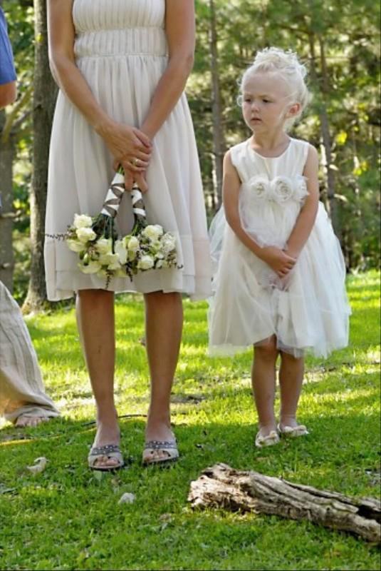 Wedding - Vintage style Flower Girl Dress,  natural Organic cotton flower girl dress, lace flower girl dress, tulle flower girl dress 