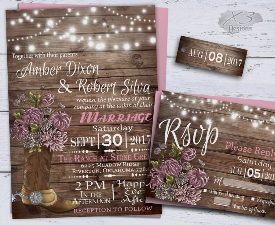 Mariage - Country Wedding Invitations, Western Wedding Invitations,Rustic Wedding Invitations