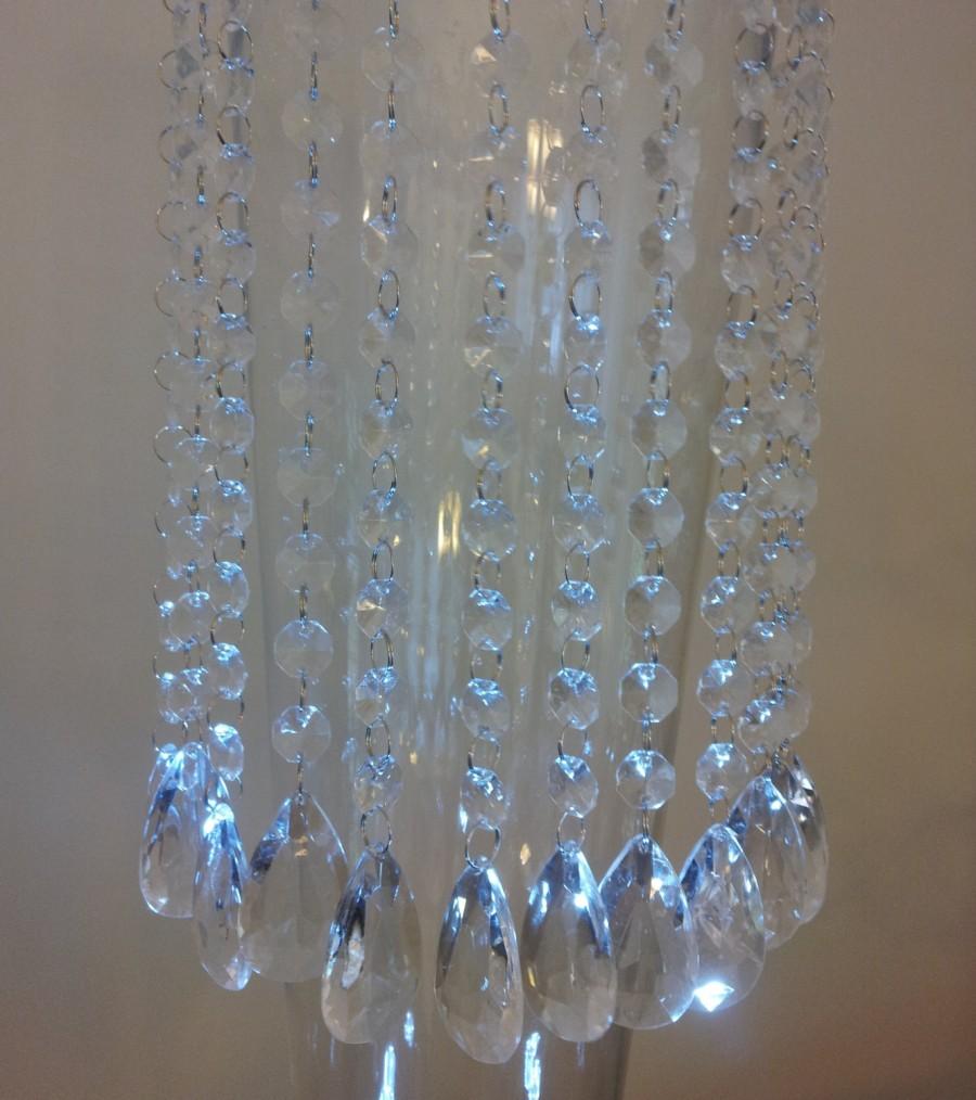 زفاف - 50 HANGING CRYSTALS - 14 Inch Long Crystal Garlands with Elegant BRIOLETTE Pendants, With or Without 2" Swirly Hooks
