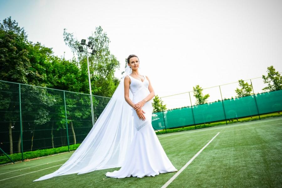 Свадьба - Long Wedding Dress with Train,  White Long Wedding Dress with Open Back L14, Romantic wedding gown, Classic bridal dress, Custom dress