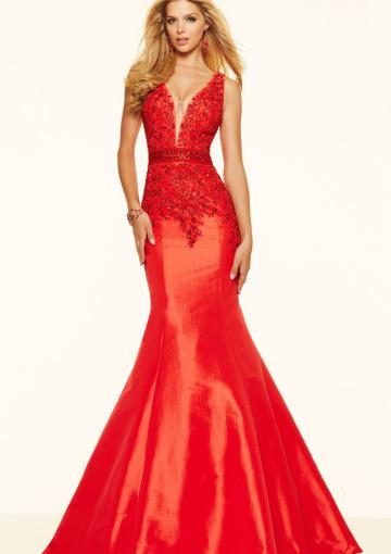 Mariage - Buy Australia 2016 Red Mermaid Straps Beaded Lace Taffeta Floor Length Evening Dress/ Prom Dresses 98029 at AU$170.55 - Dress4Australia.com.au