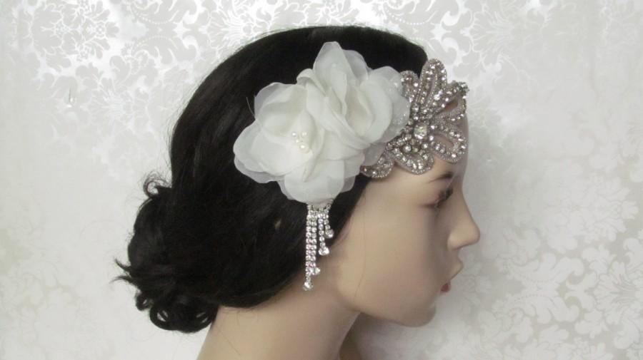زفاف - Rhinestone Bridal Headpiece / Art Deco Headpiece / Great Gatsy Headpiece / The Helen Headband