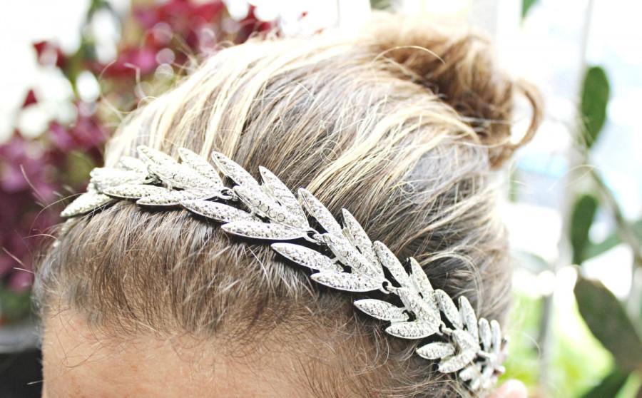 Mariage - Crystal Silver Wedding Headband, Woven Wheat Tiara, Swarovski Crystal Bridal Headband,Rhinestone Tiara, Wedding Tiara,Crystal Wheat