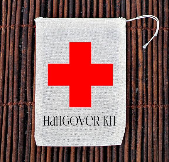 زفاف - Hangover Kit Bachelorette Party Welcome Bag- Muslin Cotton Mini Favor Bags