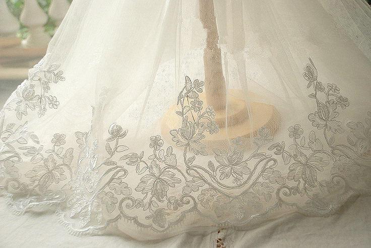 Hochzeit - 2 Yards  Alencon Lace Trim in Ivory for DIY Wedding Bridal Veil Wedding Gown