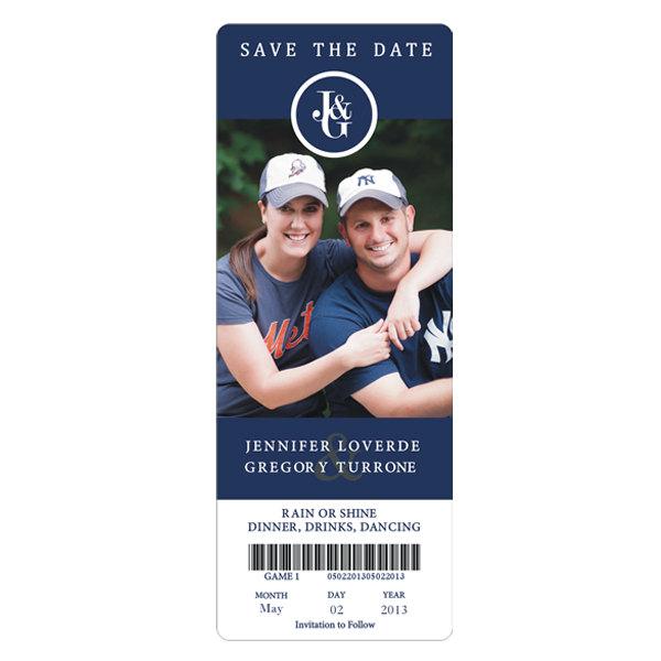 Свадьба - NFL, NBA, NCAA or College Football & Basketball Sports Game Ticket Stub Save the Date Wedding Photo Magnet