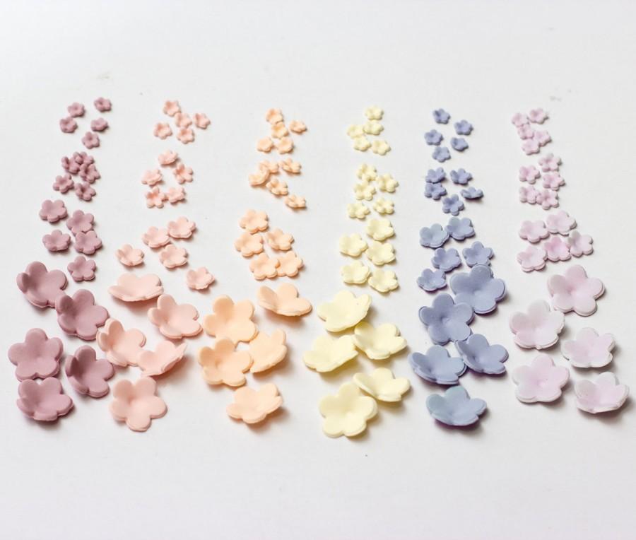 زفاف - Set of 120 small fondant flowers for Spring