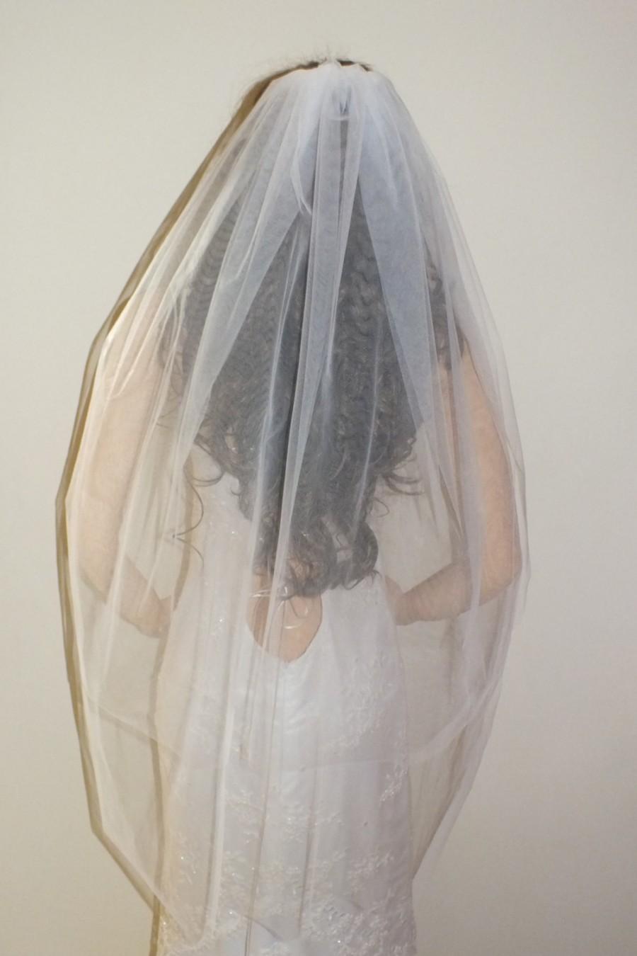 Hochzeit - Simple two layer bridal veil, bridal veil 2 tier