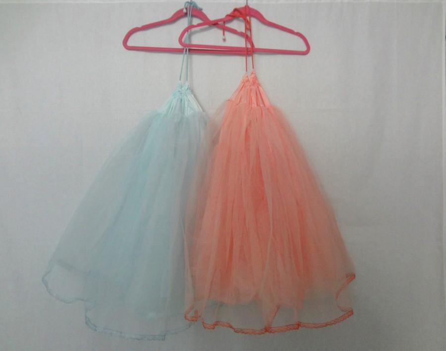 Hochzeit - SALE Flower Girl Tutu Hand Dyed Petticoats - Coral, Aqua Blue