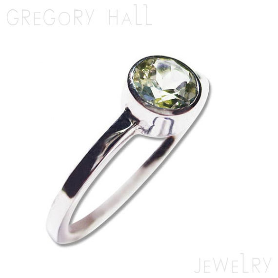 Wedding - Peridot Ring Sterling Silver Engagement Rings