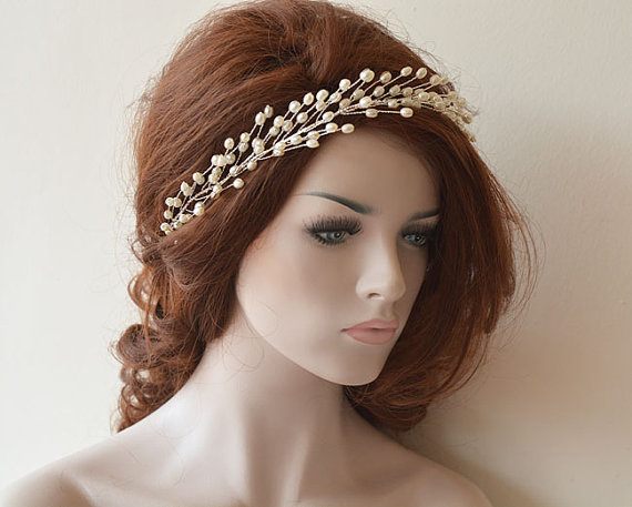 Свадьба - Wedding Headband, Bridal Pearl Hair Vine, Bridal Headband, Bridal Hair Accessories, Wedding Hair Accessories