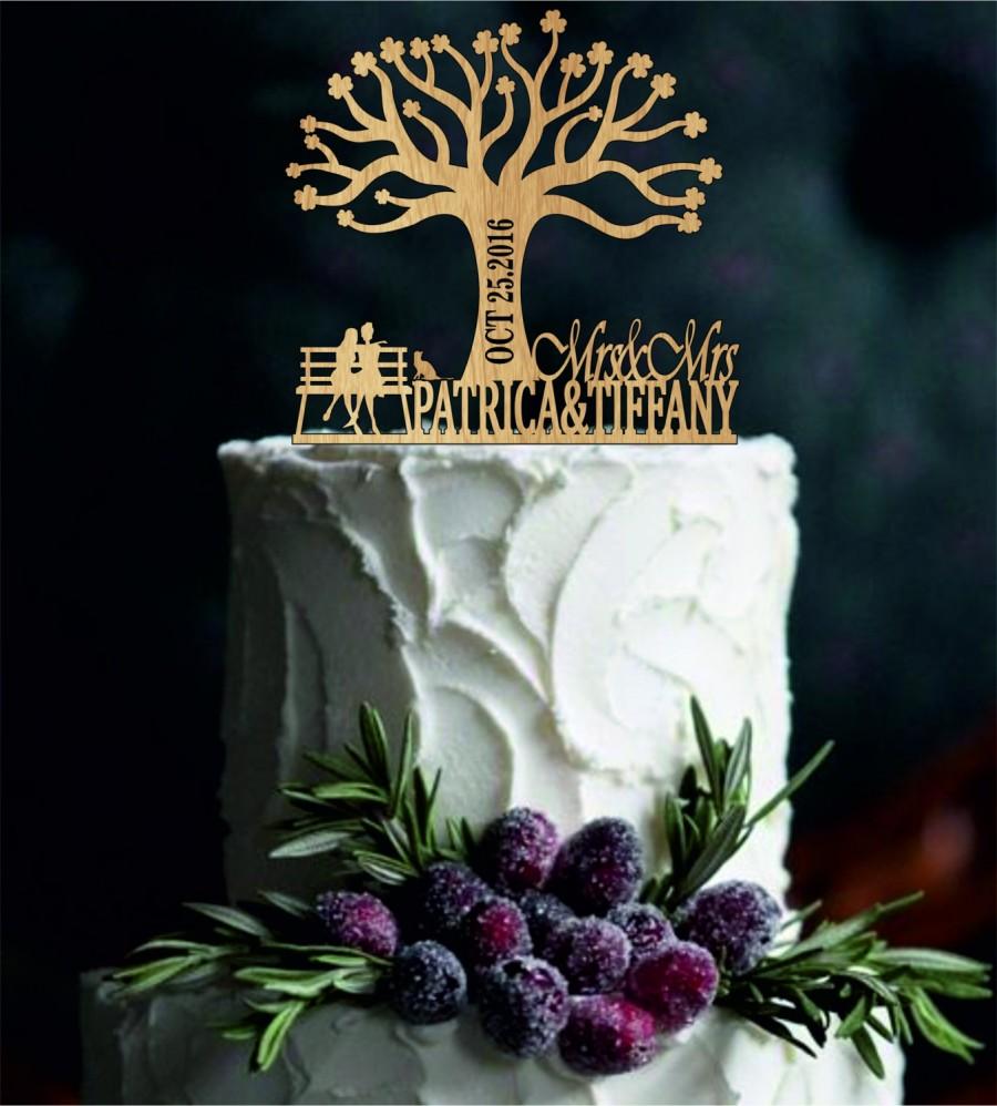 زفاف - Same Sex Cake Topper,lesbian Cake Topper,Mrs and Mrs Wedding Cake Topper, Wedding Silhouette Couple Cake Topper with Cat