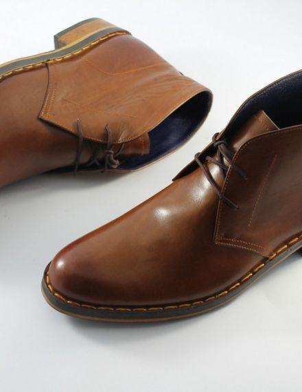 Mariage - MENS “GREG” CHOCOLATE BROWN LEATHER ANKLE SHOES