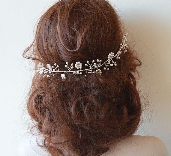 Hochzeit - Wedding Headband, Bridal Pearl Hair Vine, Bridal Headband, Bridal Hair Accessories, Wedding Hair Accessories