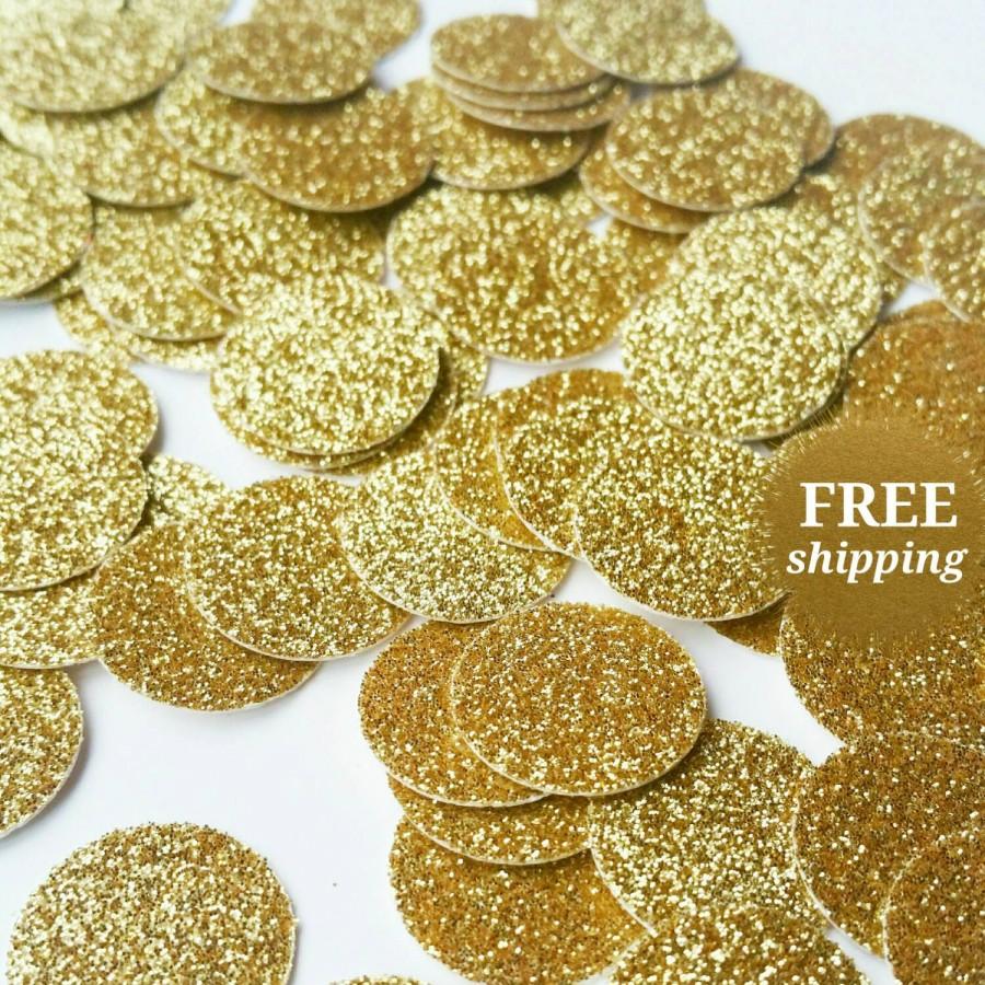 Свадьба - Gold Confetti Gold Circle Glitter Confetti Gold Confetti Table Confetti