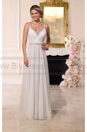 Hochzeit - Stella York Capri Chiffon Sheath Wedding Dress Style 6255