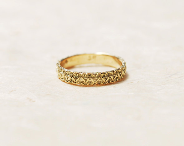 زفاف - CHRISTMAS SALE , thin gold ring , 14K gold ring , unique gold ring, thin gold wedding band , macrame ring