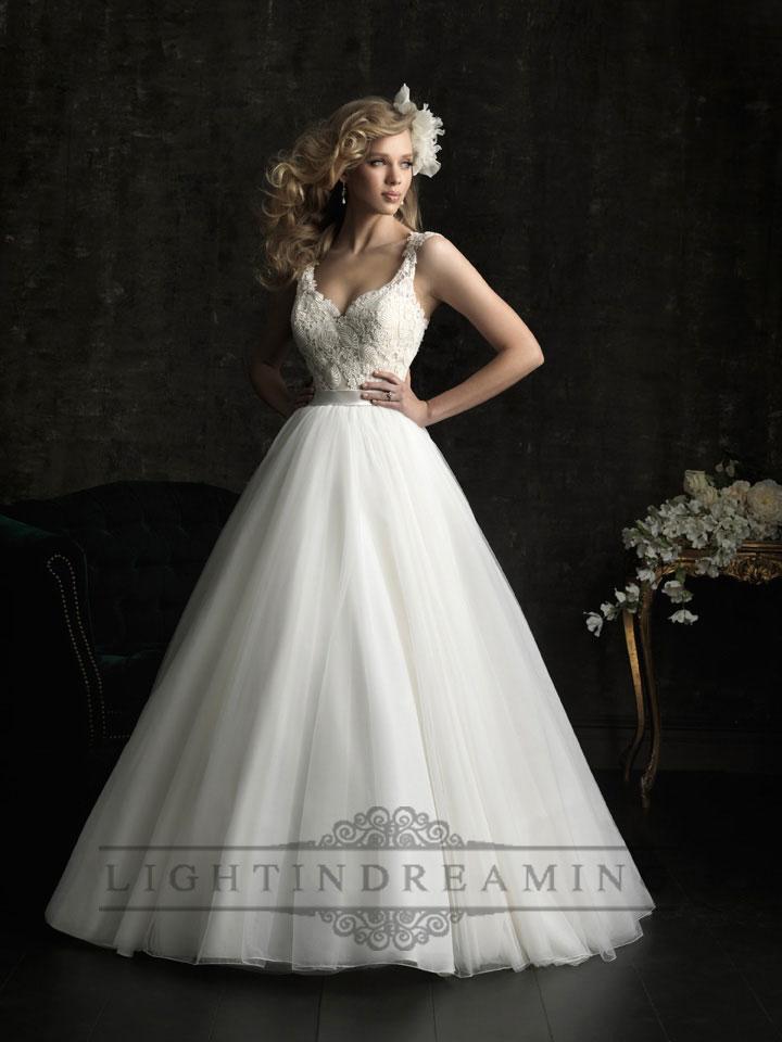 Wedding - Elegent Straps Sweetheart Bridal Ball Gown with Scooped Back - LightIndreaming.com