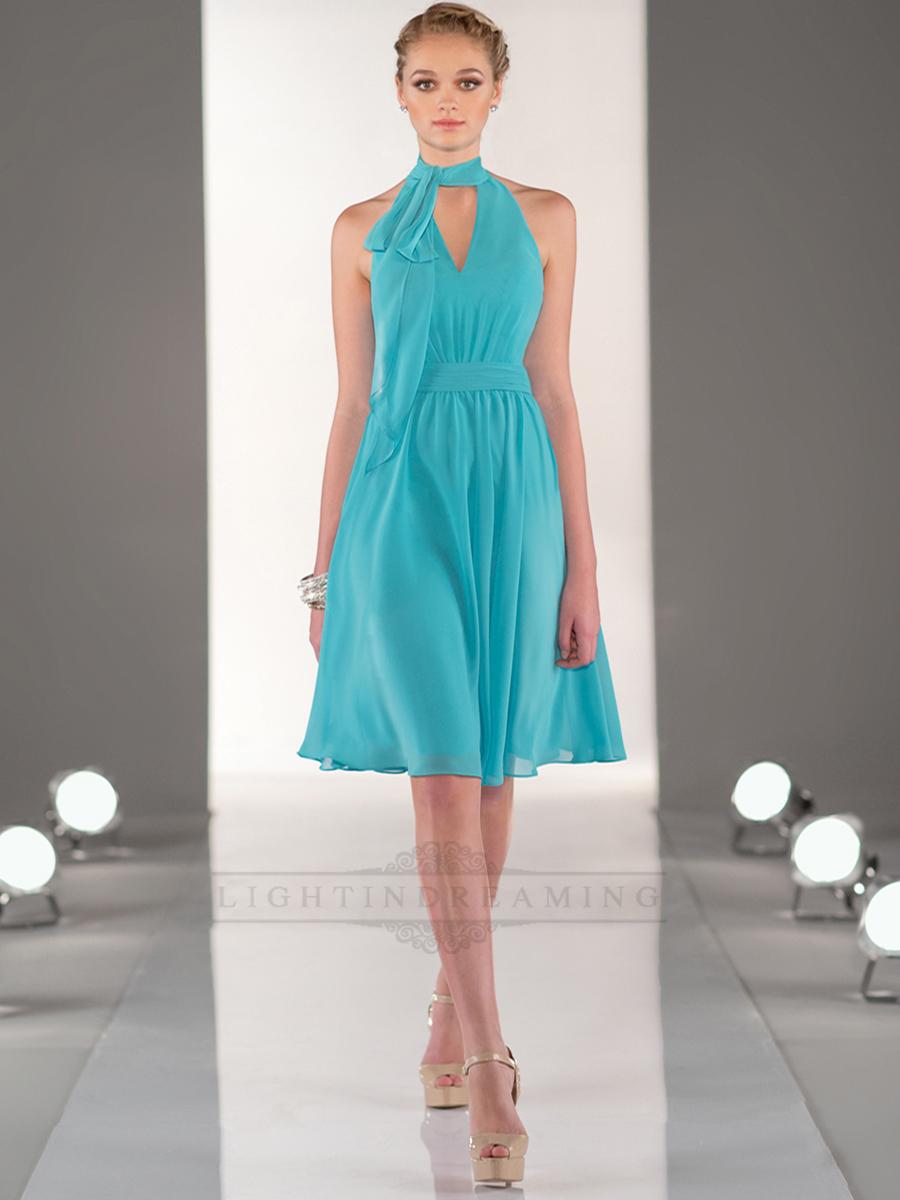 Mariage - Gorgeous Tie-neck Coctail Length Bridesmaid Dresses - LightIndreaming.com