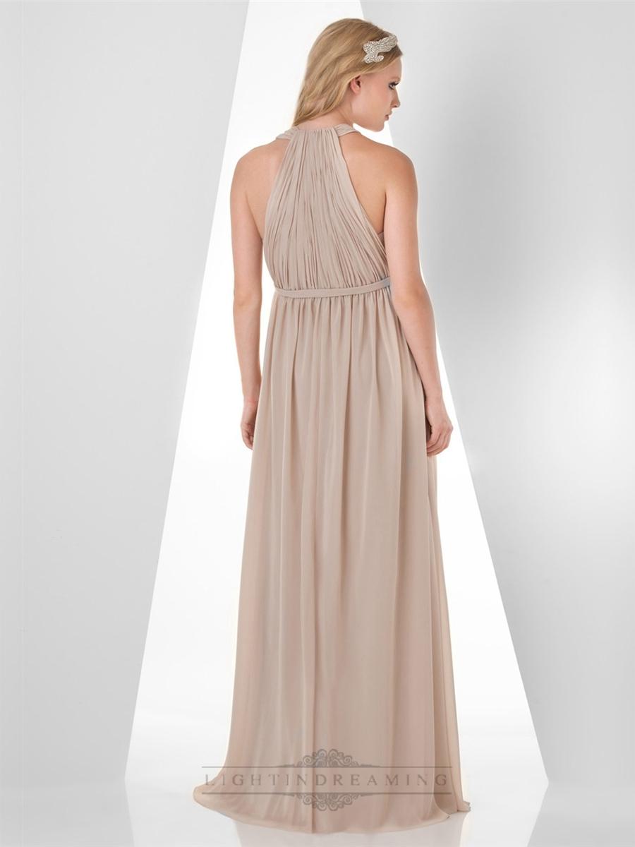 Mariage - Halter Chiffon Removable Top Long Bridesmaid Dresses - LightIndreaming.com