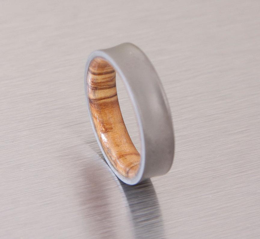 Wedding - olive wood ring titanium band mens wedding wood ring Titanium and Olive Rings // Mens Wood Rings //wood Wedding Band //Men's wedding Band