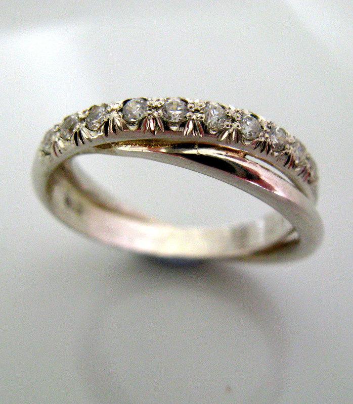 Свадьба - Infinity Handmade  Engagement   Ring  With Cubic Zirconia  //  Women's  Wedding ring // Fine Jewelry - FREE SHIPPING
