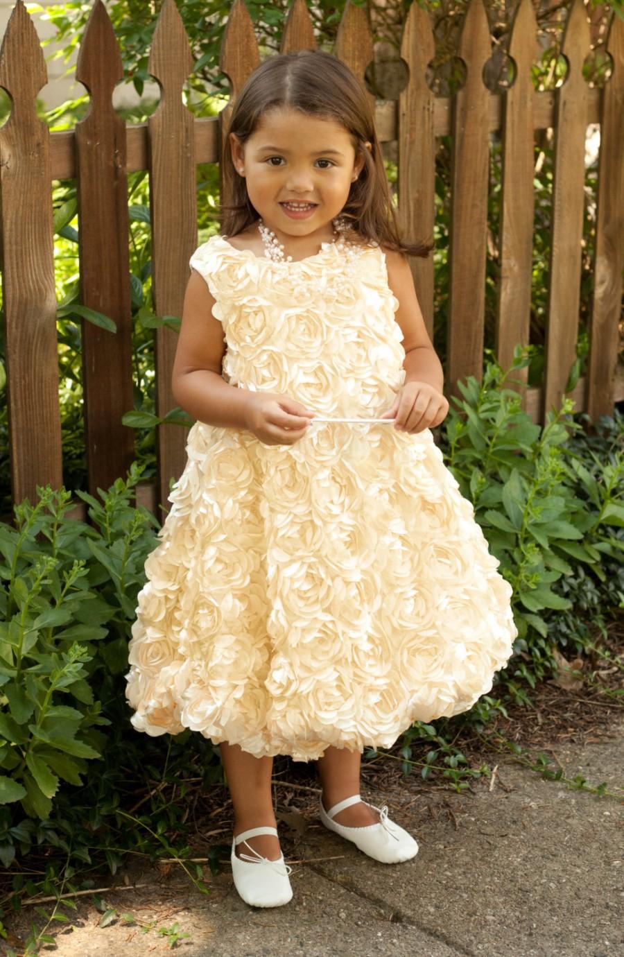 زفاف - Flower Girl Dress, Girls Gold Dress, Toddler Dress, Baby Dress, Girls Party Dress, Toddler Party Dress, Girls Pageant Dress