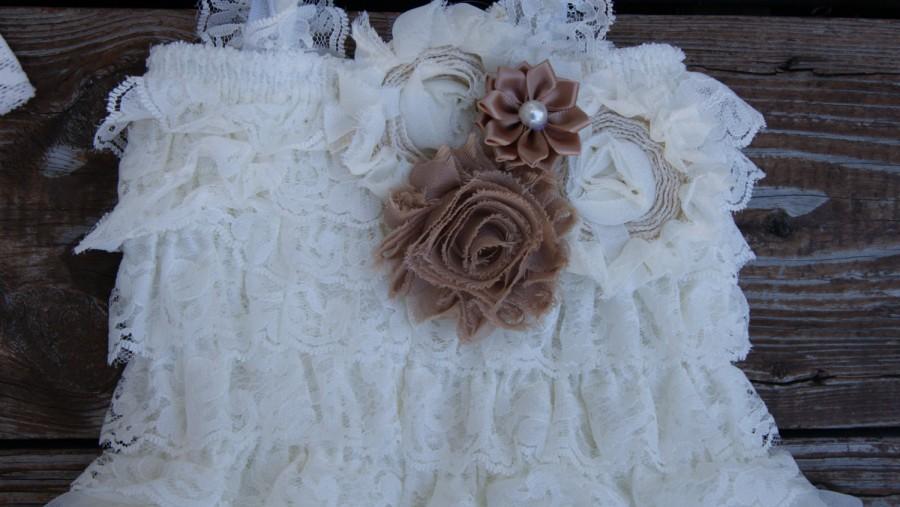 Mariage - Flower girl dress, Lace toddler dress. Ivory flowergirl dress, Rustic flower girl dress, Lace flower girl dress. Country wedding