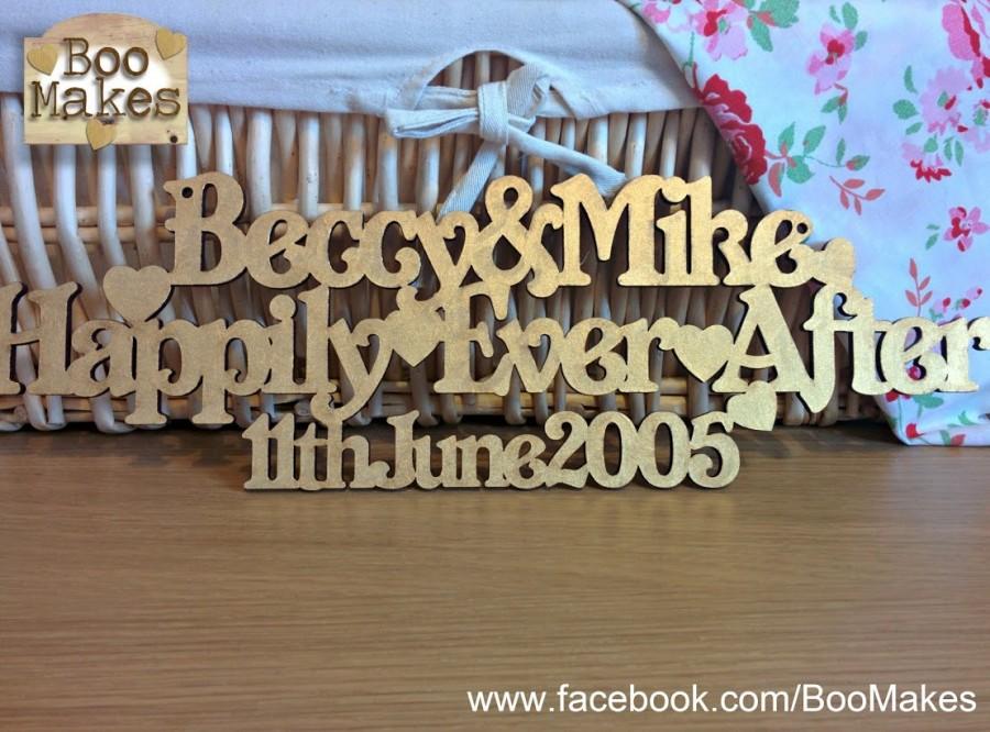 Свадьба - Happily Ever After Sign - personalised with your names and date for Wedding/Anniversary