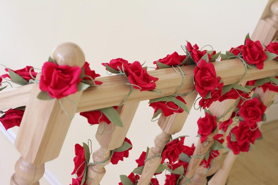 Hochzeit - Paper garland, wedding garland, flower garland, wedding flower garland, paper flower decorations, paper flower garland
