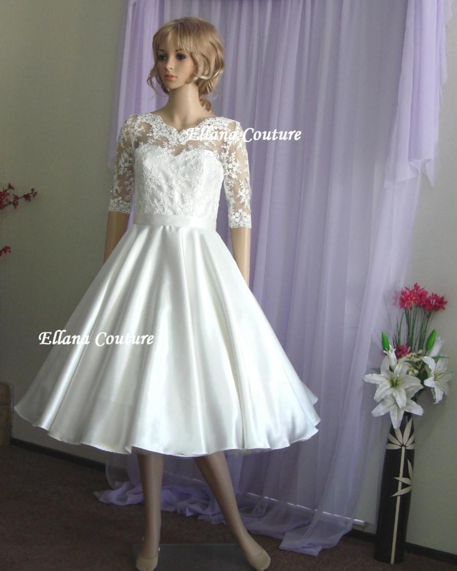 Hochzeit - Julia - Vintage Inspired Wedding Dress. Retro Style Bridal Gown.