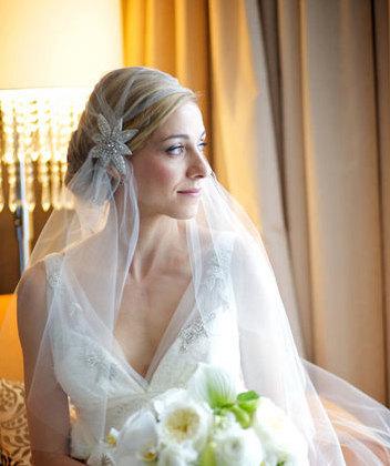 Wedding - Art Deco Juliet Cap Veil Vintage Inspired Tulle Veil - Made to Order - CAROLYN - As Seen in Style Me Pretty