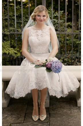Wedding - Essense of Australia Embroidered Knee-Length Wedding Gown Style D2101