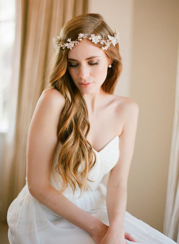 Wedding - EDEN floral bridal headpiece with pearls
