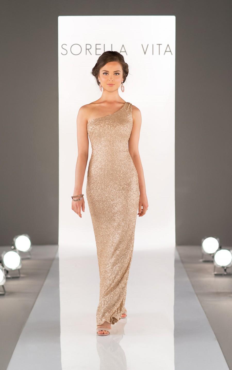 Свадьба - Sorella Vita One-Shoulder Sequin Bridesmaid Dress Style 8726