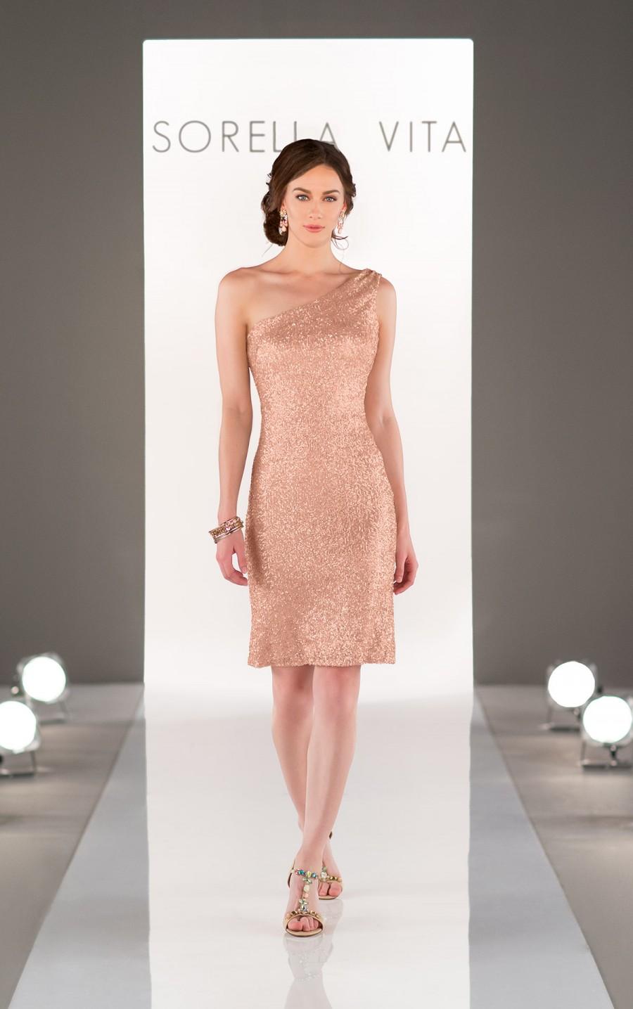 Hochzeit - Sorella Vita One-Shoulder Sequin Bridesmaid Dress Style 8725