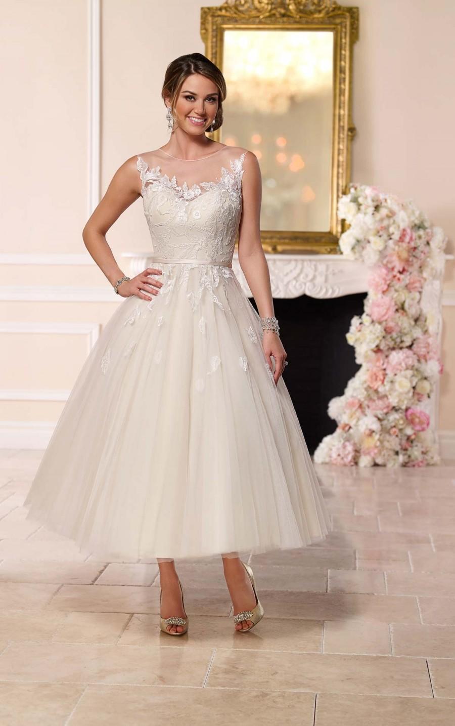 Wedding - Stella York Tea-Length Tulle Wedding Dress Style 6258