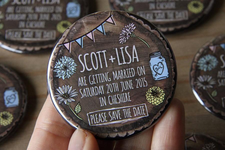 Mariage - WHIMSICAL WOODLAND design - Save the Date Magnets x 40