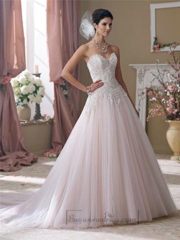 Wedding - Strapless Hand-beaded Embroidered Sweetheart Ball Gown Wedding Dresses