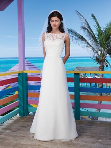 زفاف - Chiffon Modified Criss-Cross Pleated Cummerbund A-Line Wedding Dress