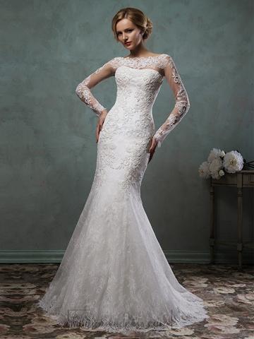 زفاف - Long Sleeves Mermaid Lace Wedding Dresses