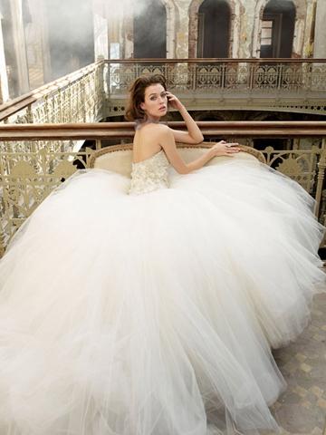 Wedding - Ivory Tulle Sweetheart Bridal Ball Gown with Beaded and Embroidered Bodice