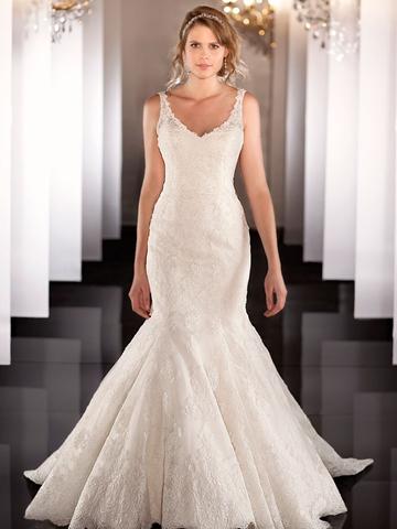 زفاف - Elegent Strap Fit Flare Lace Mermaid Wedding Dress