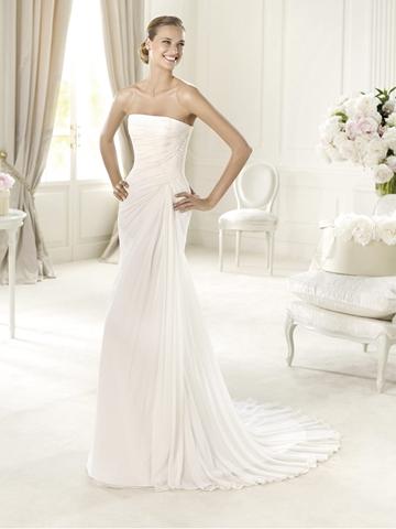 زفاف - Exquisite Strapless Draped Wedding Dress with Flattering Lace-up Back