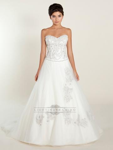Hochzeit - A-line Sweetheart Wedding Dress with Beaded Bodice