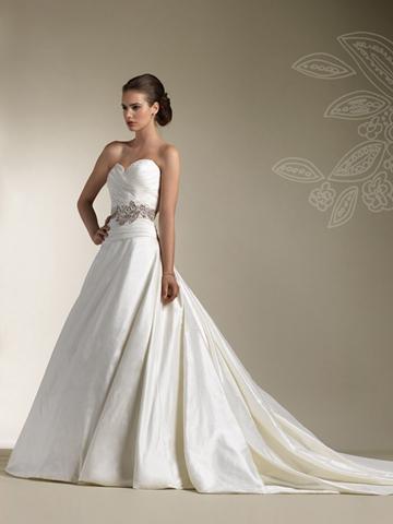 Wedding - Exclusive Taffeta Sweetheart Ball Gown Wedding Dress with Asymmetrical Draped Drop Waist